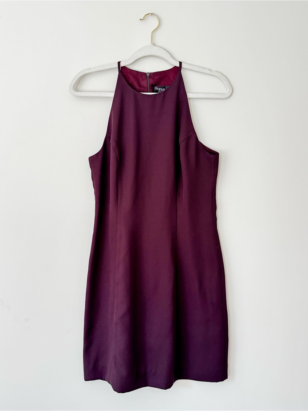 Vintage 90s Randi May High Neck Mini Dress, Maroon / Deep Purple – Size 10